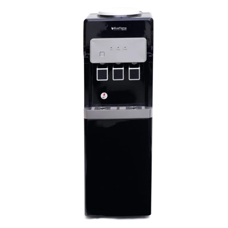 Blueflame Water Dispenser Hot Cold And Normal With Bottom Fridge BF220WDF – Black