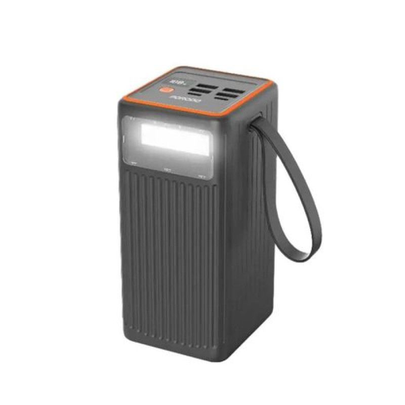 Porodo 60000mAh Power Bank, Multi-Device PD Charging, Smart Power Management, Laptop Charger, QC 22.5W, 65W PD, 4 USB-A & 2 USB-C Ports, Display to Show Charging Status