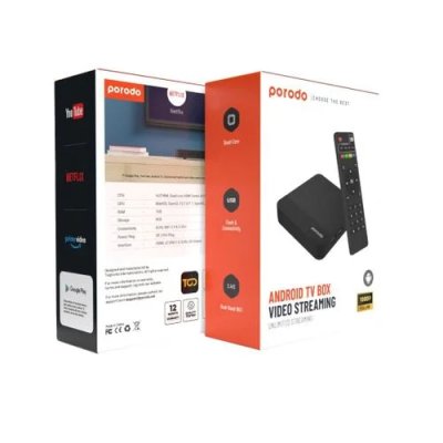 Porodo Android TV Box Video Streaming – Black