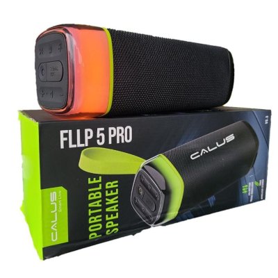 CALUS Flip 5 Pro Bluetooth Speaker - 3000mAh, RGB Lights, USB, Type-C, Black
